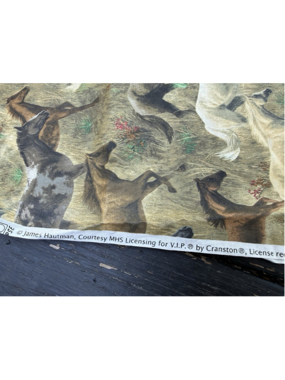 James Hautman Running Horses Fabric 4.16 Yds 44” Wide Cranston Western Mustang - Picture 8 of 9